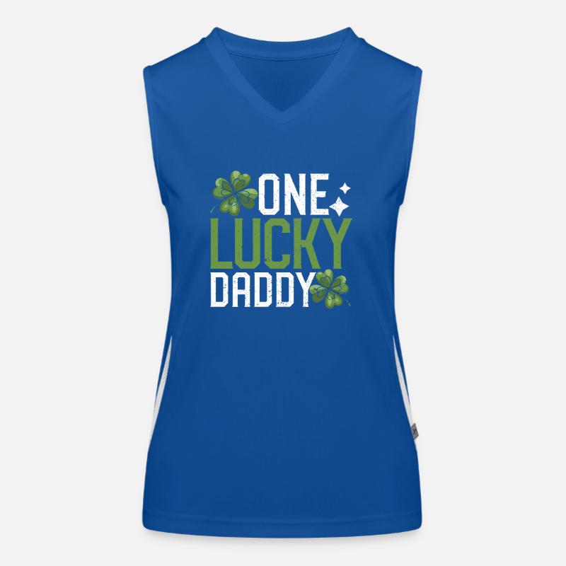 One Lucky Daddy Passende Familie St Patricks Day Funktionelles Kontrast-Tank Top für Frauen