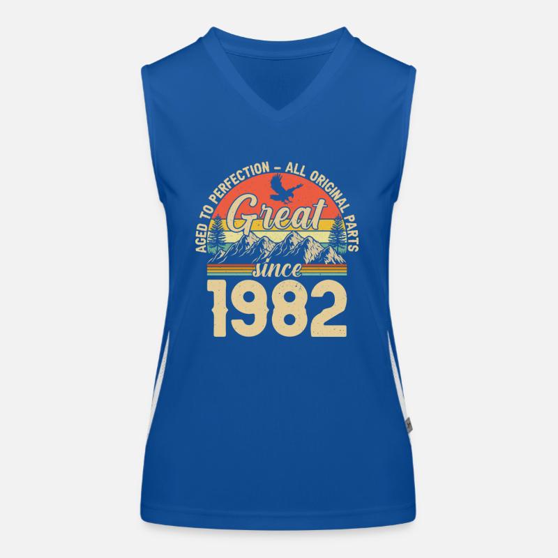 Vintage 1982 - Zeitlose Retro-Perfektion Funktionelles Kontrast-Tank Top für Frauen
