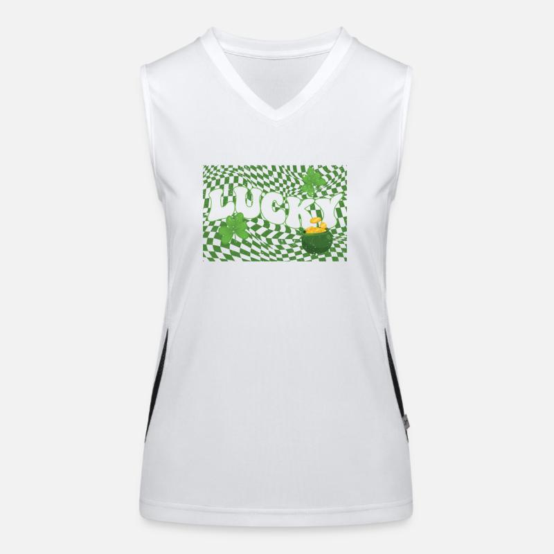 Joyeuse Saint-Patrick Shamrock Irlande Luxure Débardeur respirant contrasté Femme