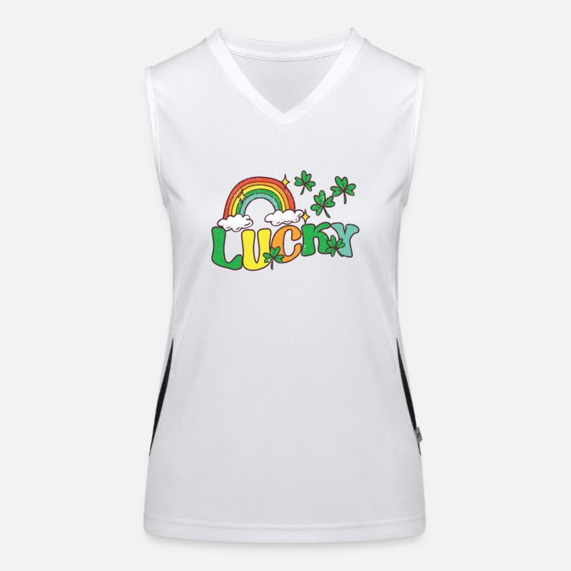 Joyeuse Saint-Patrick Shamrock Irlande Luxure Débardeur respirant contrasté Femme