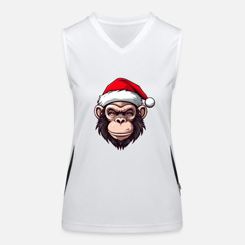 Portrait de singe Noël Débardeur respirant contrasté Femme