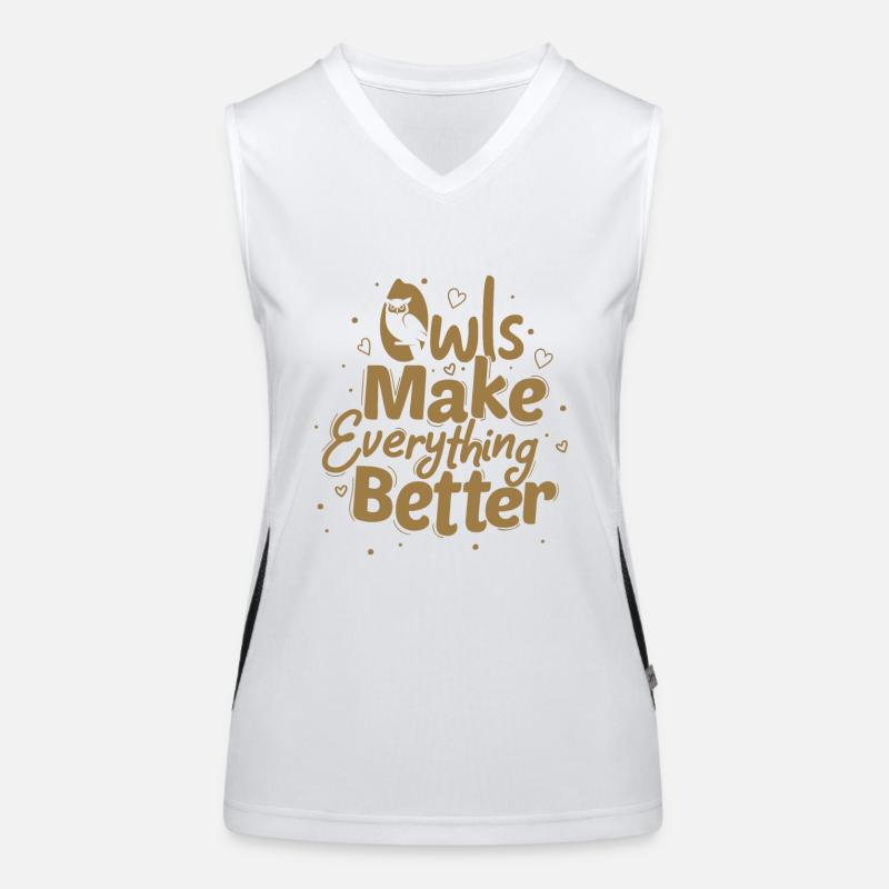 Owls Make Everything Better Nocturnal Bird Night O Women's Functional Contrast Tank Top