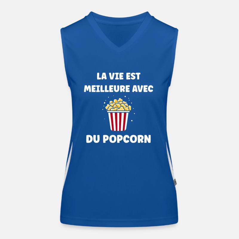 Humour pot de popcorn Débardeur respirant contrasté Femme