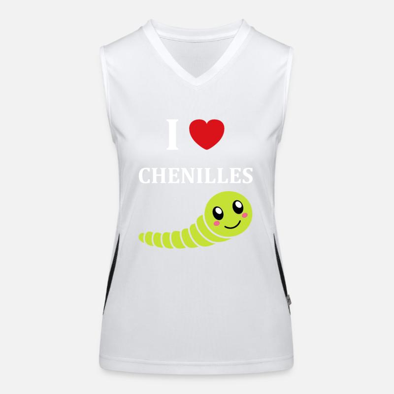 Chenilles insecte Amour petite chenille Débardeur respirant contrasté Femme