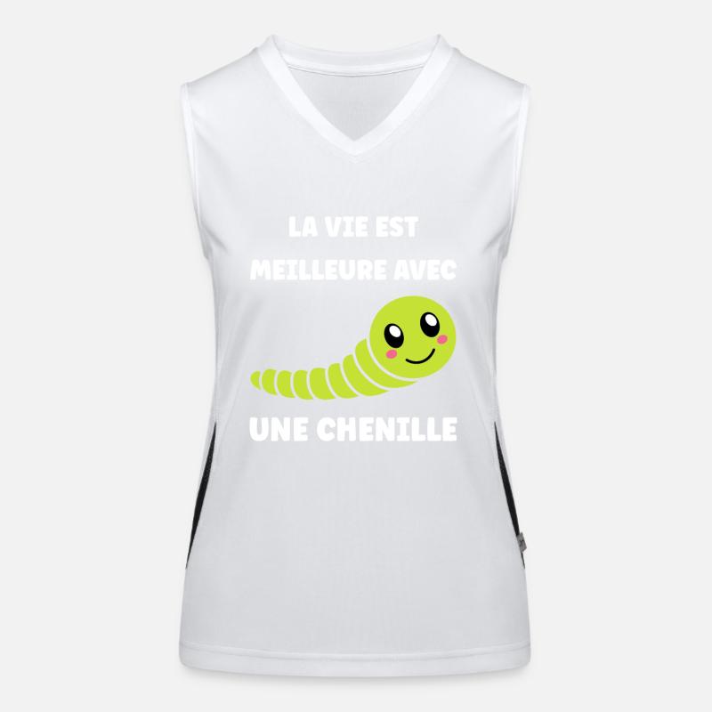 Chenilles insecte Amour petite chenille Débardeur respirant contrasté Femme