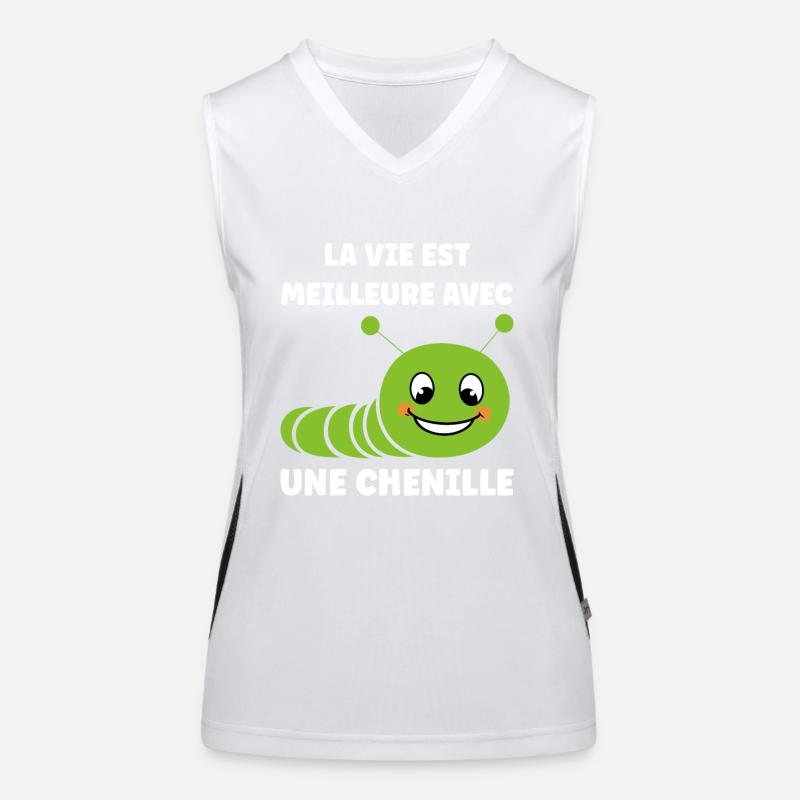 Chenilles insecte Amour petite chenille Débardeur respirant contrasté Femme