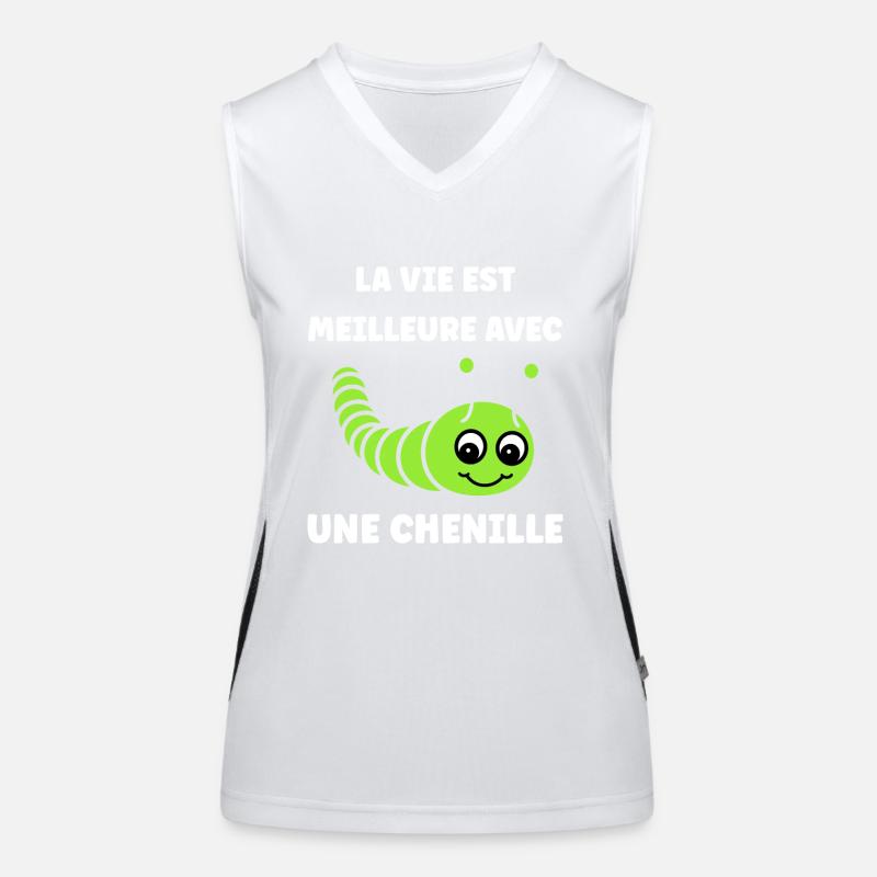 Chenilles insecte Amour petite chenille Débardeur respirant contrasté Femme