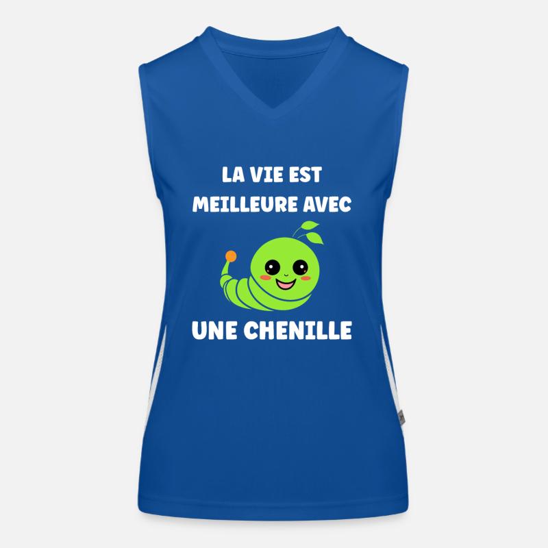 Chenilles insecte Amour petite chenille Débardeur respirant contrasté Femme