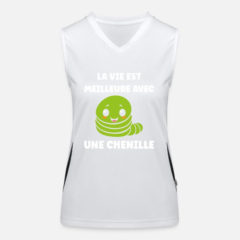 Chenilles insecte Amour petite chenille Débardeur respirant contrasté Femme