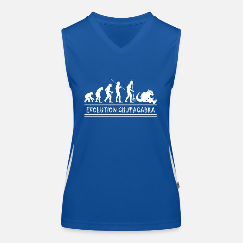 Cryptozoologists Chupacabra Creatures Evolution Women's Functional Contrast Tank Top