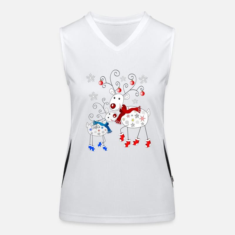 Reindeer with socks Women's Functional Contrast Tank Top
