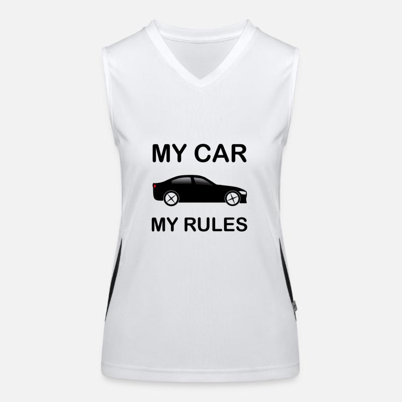 My Car My Rules Car Funny Women's Functional Contrast Tank Top