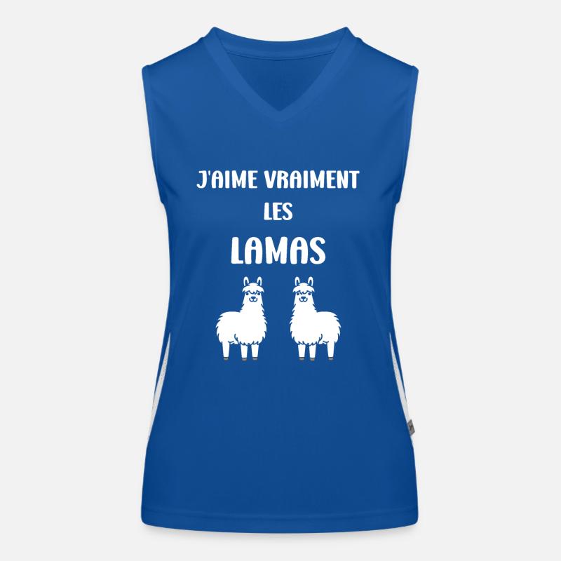 Humour mignon petit lama Débardeur respirant contrasté Femme