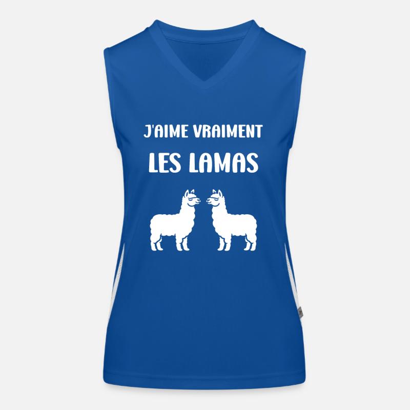 Humour mignon petit lama Débardeur respirant contrasté Femme