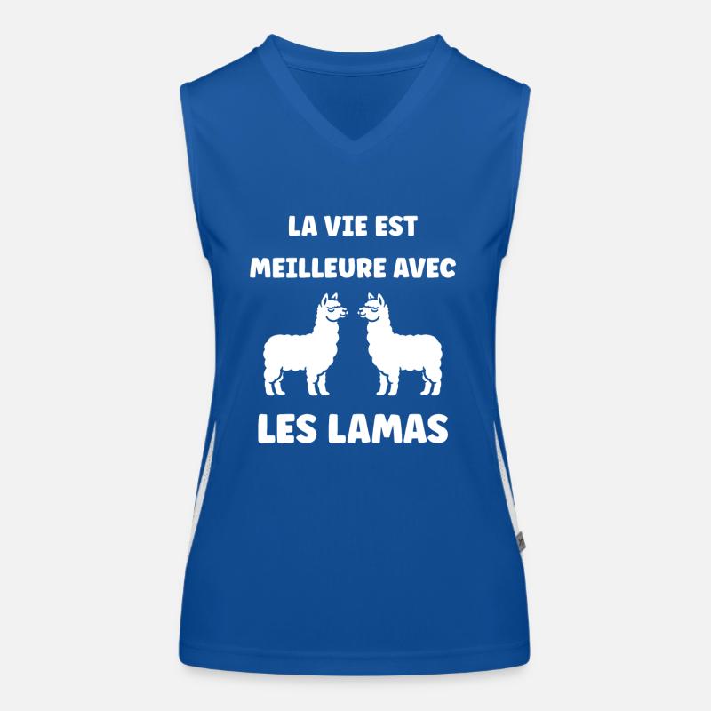 Humour mignon petit lama Débardeur respirant contrasté Femme