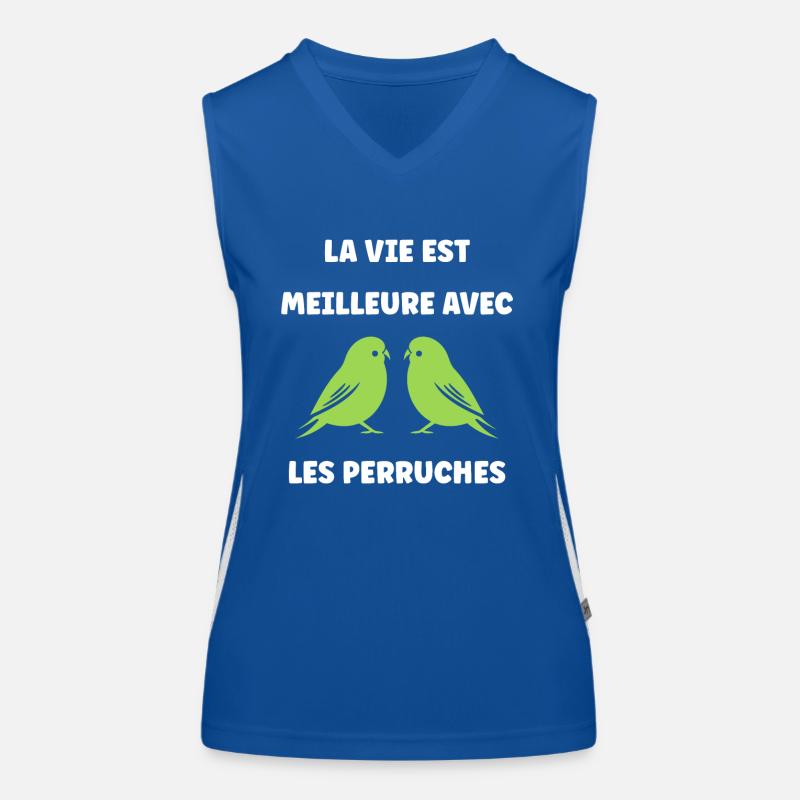 Oiseaux perruches humour petite perruche Débardeur respirant contrasté Femme
