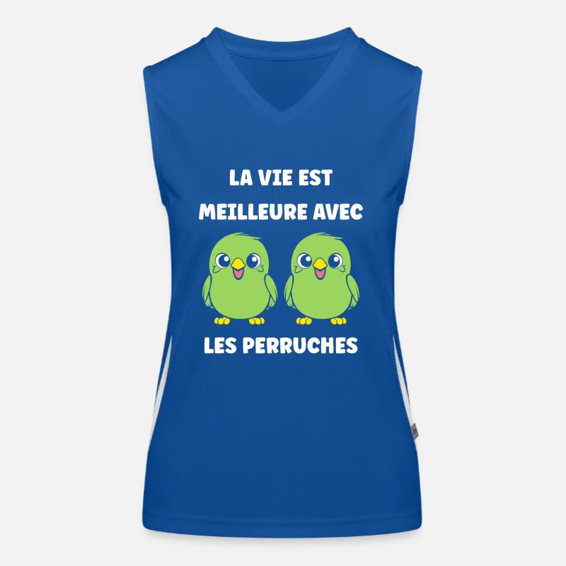Oiseaux perruches humour petite perruche Débardeur respirant contrasté Femme