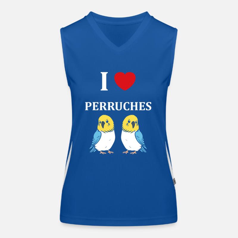 Oiseaux perruches humour petite perruche Débardeur respirant contrasté Femme