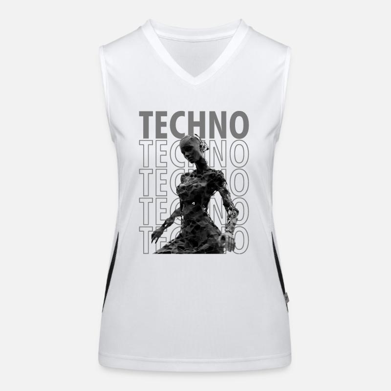 techno girl Funktionelles Kontrast-Tank Top für Frauen