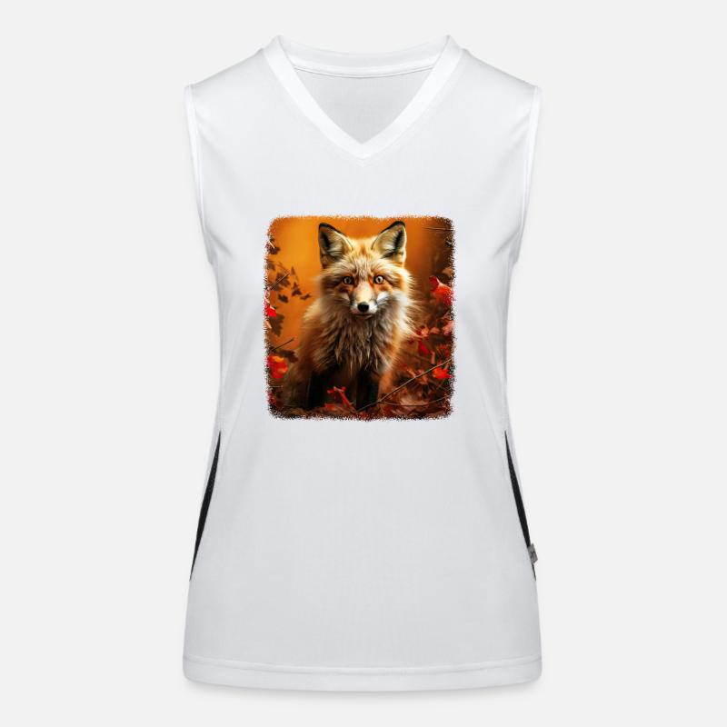 Foxes realistic fox Women's Functional Contrast Tank Top