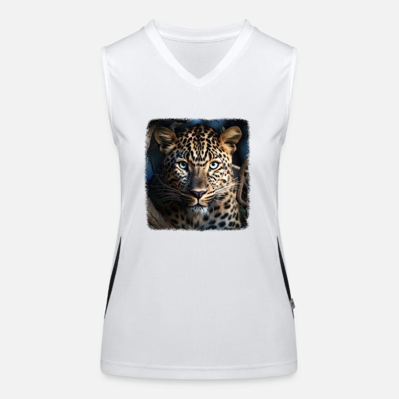 Leoparde realistic Leopard Women's Functional Contrast Tank Top