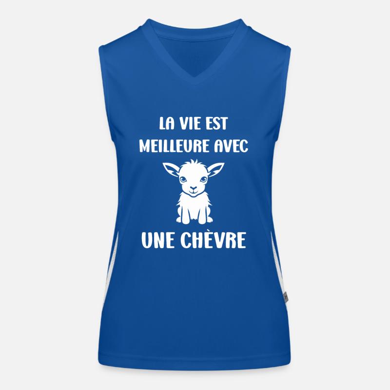Citation humour petite chèvre Débardeur respirant contrasté Femme