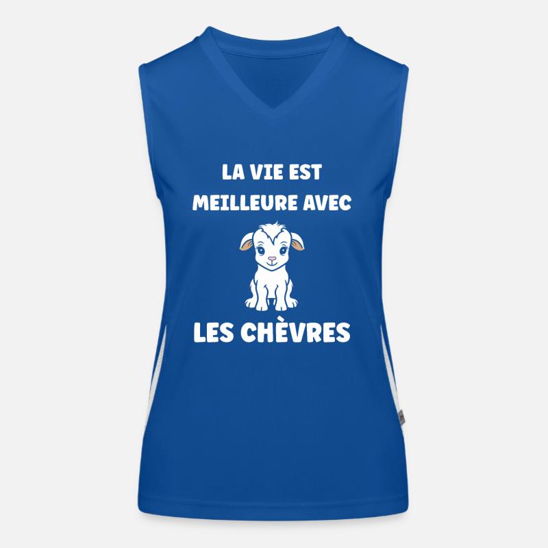 Citation humour petite chèvre Débardeur respirant contrasté Femme