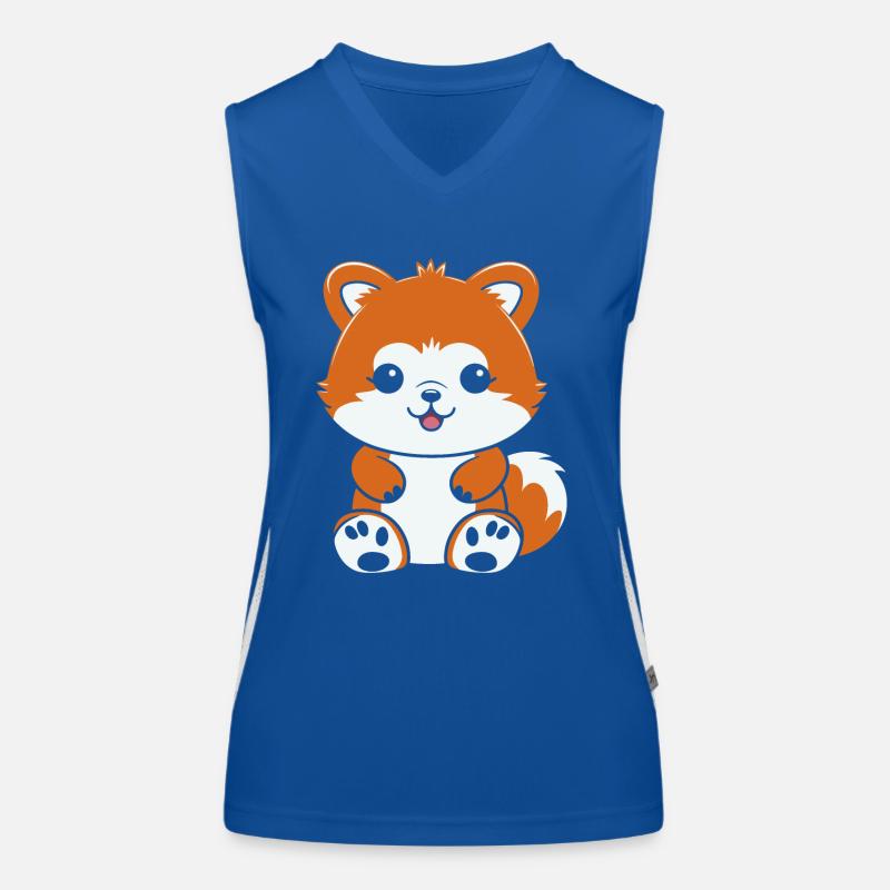 Fuchs liebt den kleinen roten Panda Funktionelles Kontrast-Tank Top für Frauen