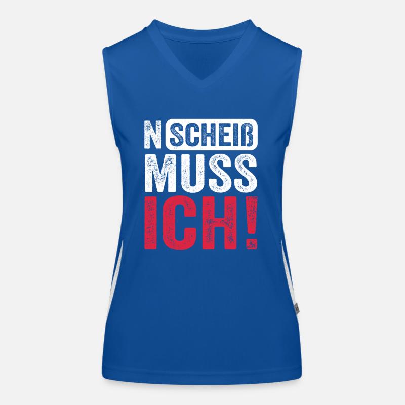 Lustiger Spruch: N Scheiß muss ich Funktionelles Kontrast-Tank Top für Frauen