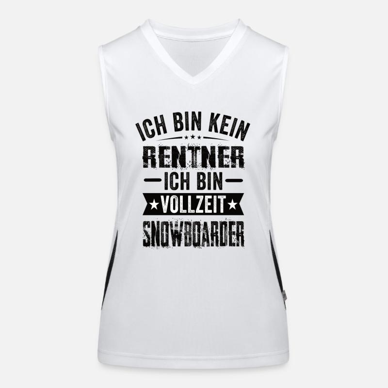 Ich Bin Kein Rentner Ich Bin Vollzeit Snowboarder Funktionelles Kontrast-Tank Top für Frauen