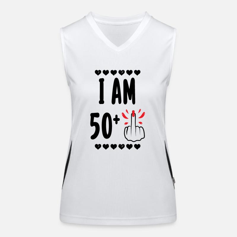 Ich bin 50 plus Bier 51. Geburtstag Funktionelles Kontrast-Tank Top für Frauen