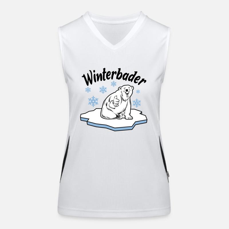 Winterbader Eisbaden Eisbad Spruch Funktionelles Kontrast-Tank Top für Frauen