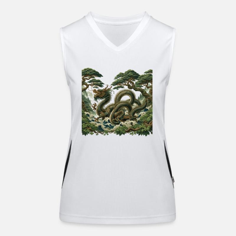 Chinese Dragon Art Women's Functional Contrast Tank Top