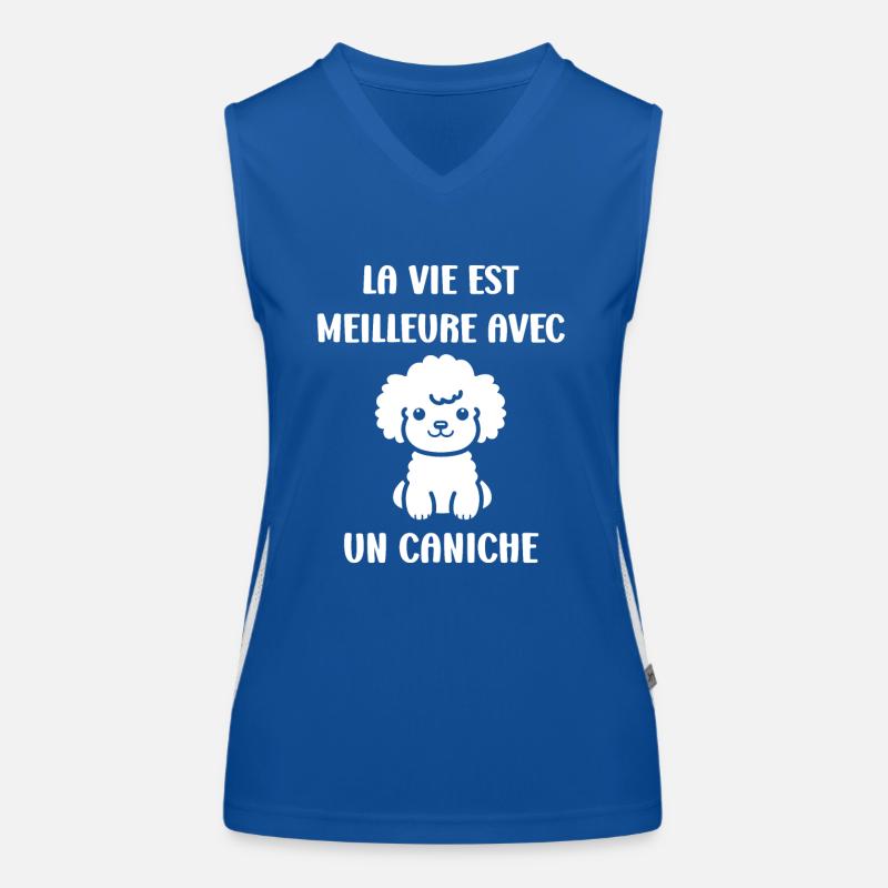 Humour chien petit caniche Débardeur respirant contrasté Femme