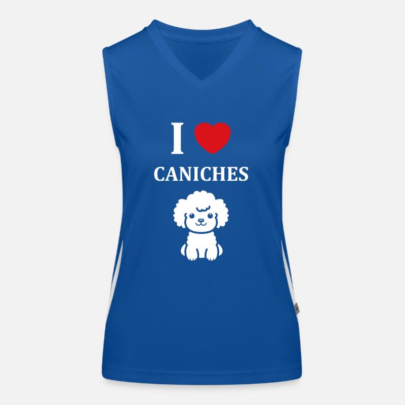 Humour chien petit caniche Débardeur respirant contrasté Femme