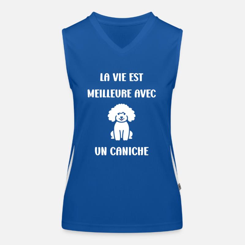 Humour chien petit caniche Débardeur respirant contrasté Femme
