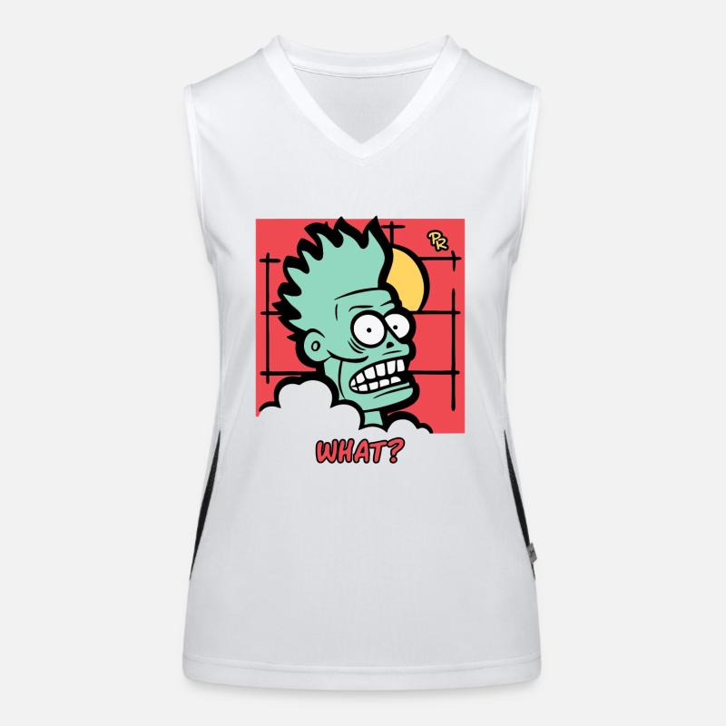 Zombie asks: What? Women's Functional Contrast Tank Top