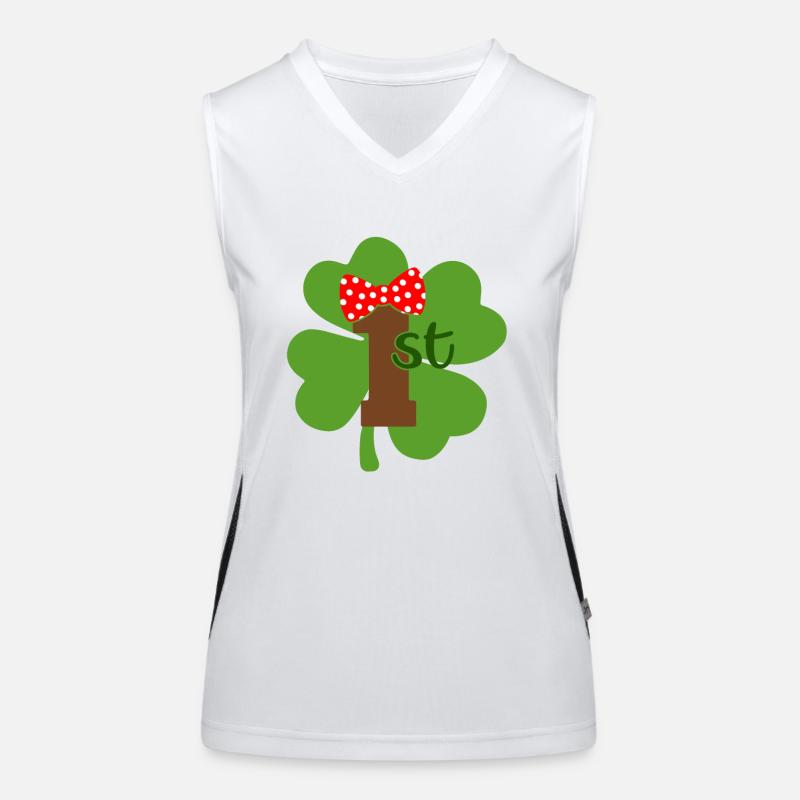 St Patricks Day Accessoires Ireland Shamrock Deko Funktionelles Kontrast-Tank Top für Frauen