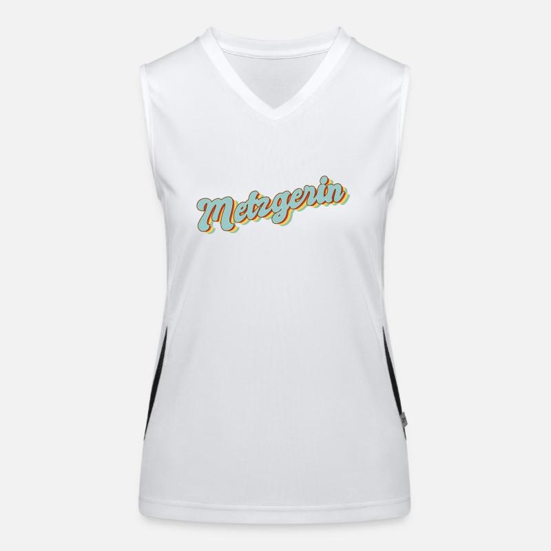 Fleischer Abschluss-Geschenk Metzgerin Funktionelles Kontrast-Tank Top für Frauen