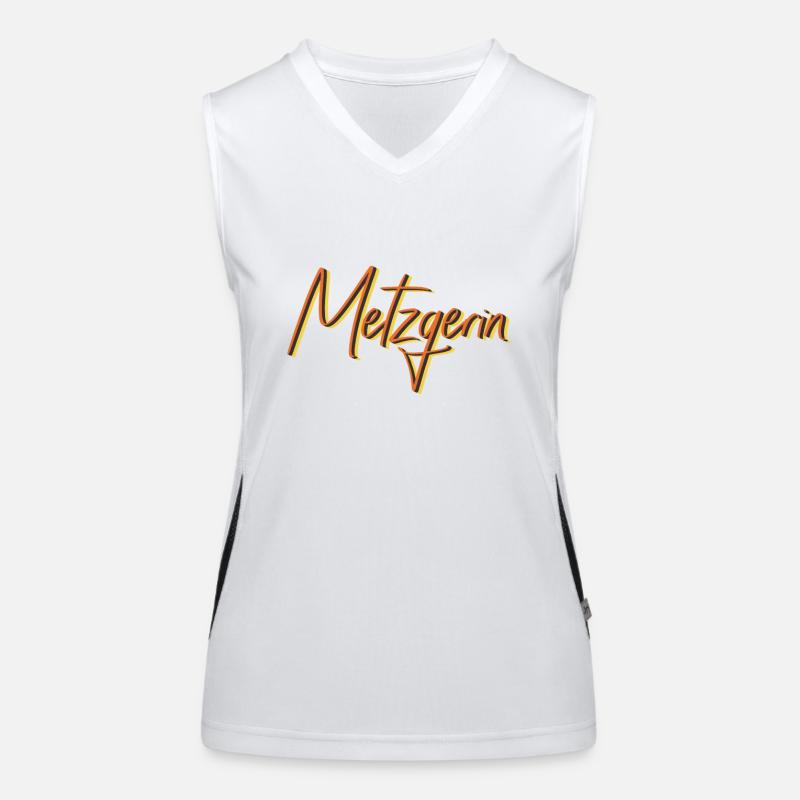 Fleischer Abschluss-Geschenk Metzgerin Funktionelles Kontrast-Tank Top für Frauen