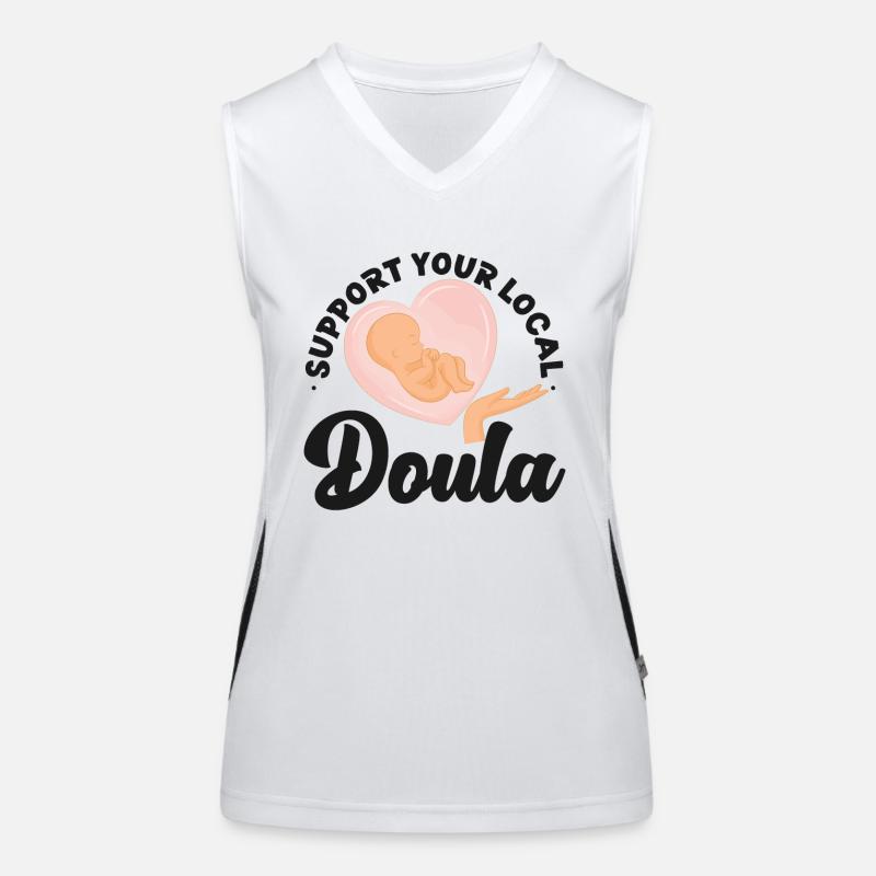 Doula Birth Worker Flower Support Women's Functional Contrast Tank Top
