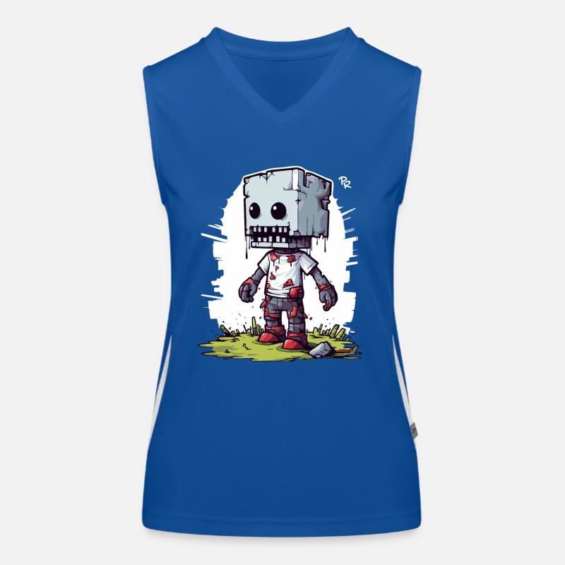 Pixelated Pixel Zombie Women's Functional Contrast Tank Top