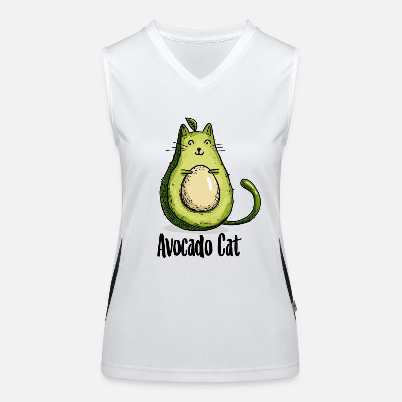Avocado Cat Katzen Vegetarier Geschenk Funktionelles Kontrast-Tank Top für Frauen