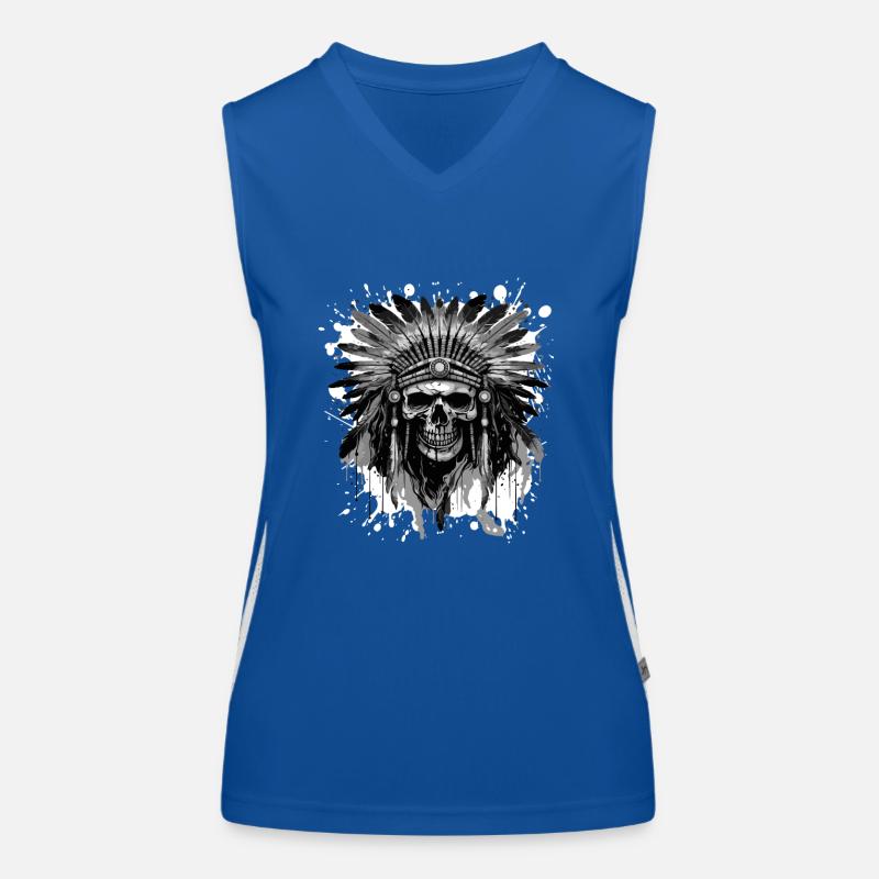 Crâne Apache amérindien Débardeur respirant contrasté Femme