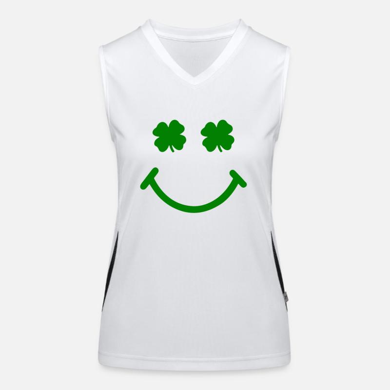 St Patricks Day Accessoires Ireland Shamrock Deko Funktionelles Kontrast-Tank Top für Frauen