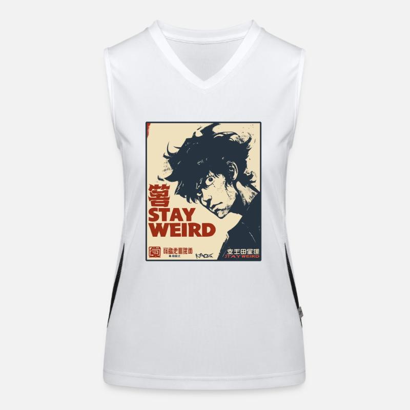 Bleib seltsam, junger Asiate Manga Anime Funktionelles Kontrast-Tank Top für Frauen