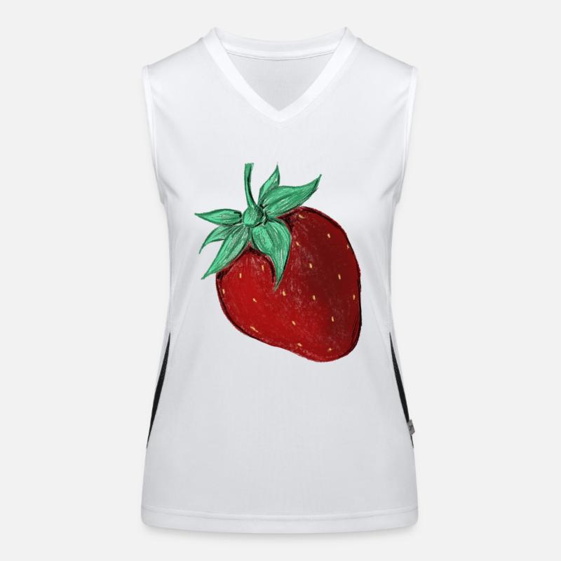 Erdbeere Funktionelles Kontrast-Tank Top für Frauen
