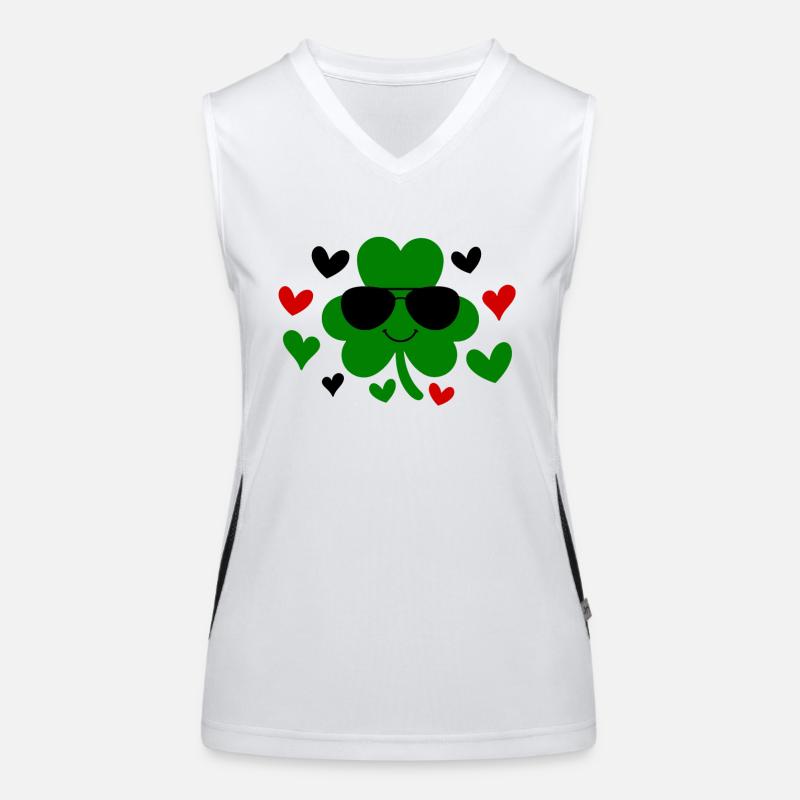 Accessoires de la Saint-Patrick Irlande Shamrock décoration Débardeur respirant contrasté Femme