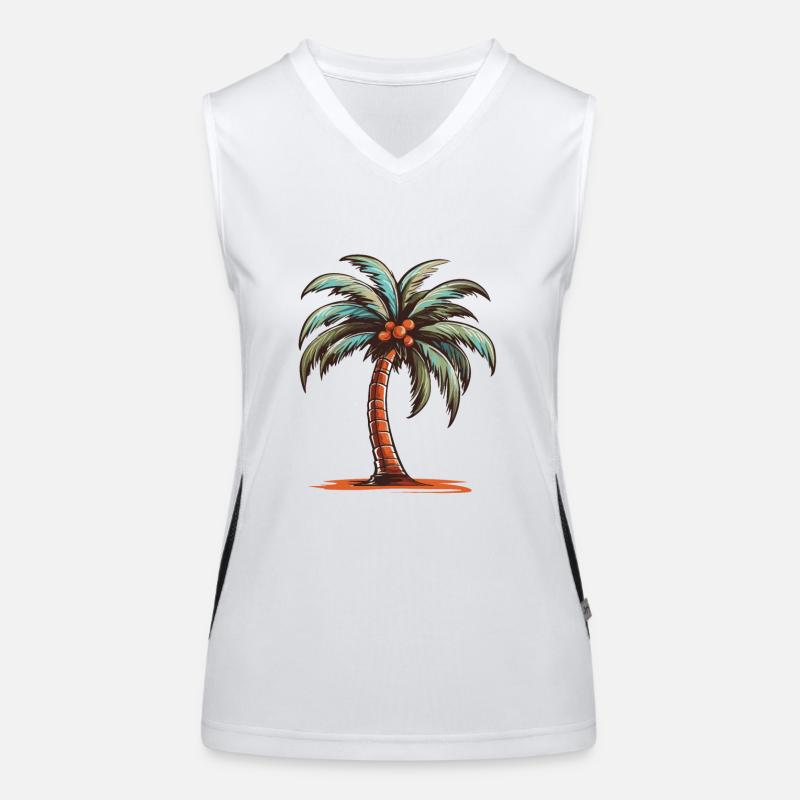 Palm Tree Holiday Icon Women's Functional Contrast Tank Top