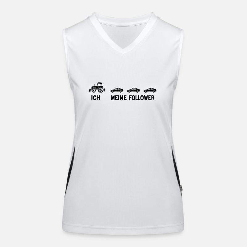 Grüne Lachender Bauer Traktor Funktionelles Kontrast-Tank Top für Frauen